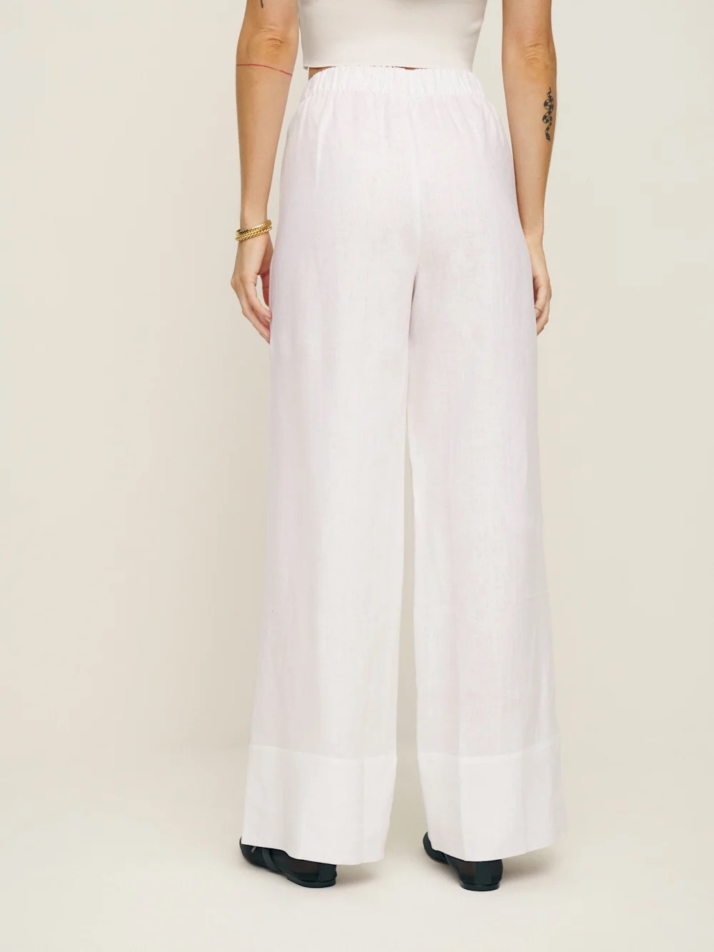 Reformation Fernando Linen Wide Leg Short Pant